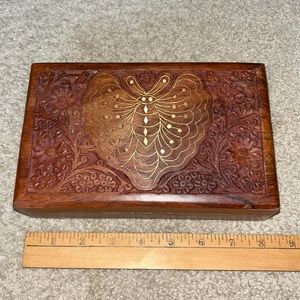 8” Wooden Butterfly Jewelry Box